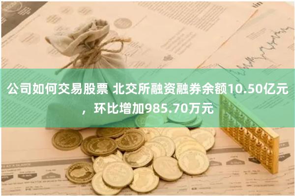 公司如何交易股票 北交所融资融券余额10.50亿元，环比增加985.70万元