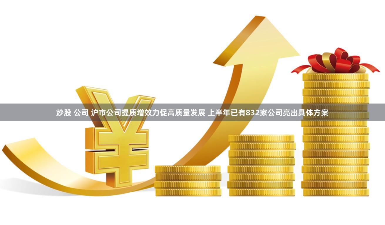炒股 公司 沪市公司提质增效力促高质量发展 上半年已有832家公司亮出具体方案
